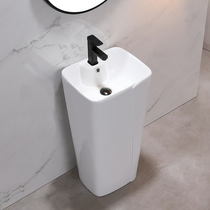 Column type washbasin hotel ceramic washbasin balcony large and small size floor basin outdoor integrated wash basin