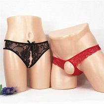 Sexy underwear hot transparent free-take-off couple couple double underwear male exposed jj open hole open file thong female