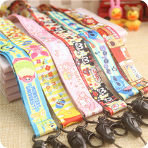 Cartoon mobile phone lanyard primary school card hanging neck men and women rope pendant hanging ornaments mobile phone chain can be removed and anti-lost rope