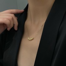 True gold plating bean necklace Korea s net Red fashion unique design metal neck chain choker necklace female