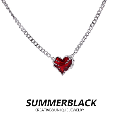 taobao agent Red pendant, necklace, brand chain for key bag , 2023 collection, 2 carat, punk style