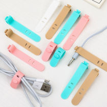 Silicone strap rationalizer anti-loss headphone charging wire strapping with holding button data wire