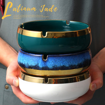 Ashtrays Ceramic Large Number Creative Individuality Trend Modern Office Home Living Room Light Extravagant New Chinese Windproof Smoke Cylinder