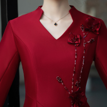 High-end happy mother-in-law wedding banquet dress upscale dress young to attend wedding wedding mom gown with noble foreign air