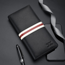 Seven wolves wallets mens long models of genuine leather clips with multiple screens 2021 new handbags thin and hand-wrapped bag