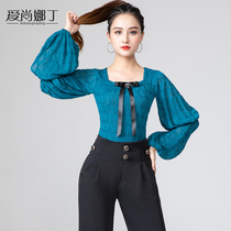 Ishana National Standard Modern Dance Town Lady New Dancing Costume Latin Dance Costume Lantern Long Length