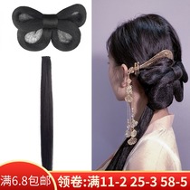 Ancient costume styling wig long bangs straight hair film thick and long sideburns butterfly knots cartoon cos Hanfu