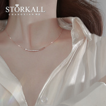 Net red smile neck necklace female 925 sterling silver cold wind niche design sense light luxury collarbone simple temperament