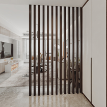 Entering shoe cabinet screen partition modern simple living room Chinese light luxury solid wood strip grille bedroom porch wood partition