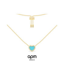 APM Monaco new blue love necklace summer cute temperament clavicle chain to send girlfriend gift