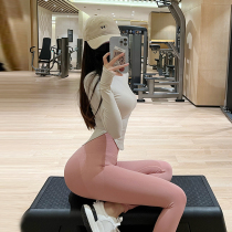 With chest pad fitness long sleeve female slim slim pure desire yoga top quick clothes short sports T-shirt autumn and winter New