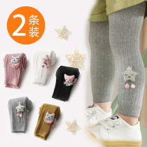 Baby outside wearing beating bottom pants Spring and autumn thin section pure cotton children 1-2-3-year-old girl 90% pants white large pp