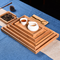Bamboo and wood tray Chinese commercial saucer dinner plate fruit plate rectangular household simple tea tray tea set plate