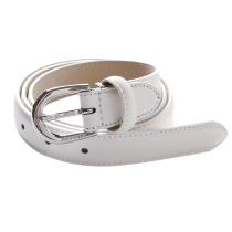 Golf womens belt leather womens belt trend simple belt golf clothing white red metal buckle