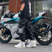 Zachariah Transparent Pocket Summer Anti-Fall Protection Motorcycle Riding Pants Breathable for 4 Seasons Locomotive Pants