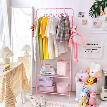 Hanger floor bedroom door coat rack shoe rack integrated Net red home Nordic ins coat rack double rod type