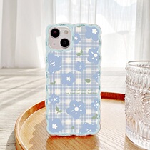 Siggrain small blue flowers iPhone13promax mobile phone shell new creative XR personality 11 applicable Apple 12 anti-fall