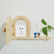 Solid Wood Switch Patch Wall Patch Protection Frame Living Room Decorative Frame Creative Socket Panel Shelter Nordic Switch Trim Cover