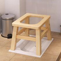 Solid wood toilet chair for the elderly toilet pregnant women convenience chair mobile toilet armrest toilet chair 40 high chair toilet stool