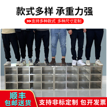 Stainless steel custom employee shoe cabinet purification workshop arc shoe change stool dust-free factory laboratory double-sided with door cabinet