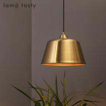 American simple full copper lamp Nordic minimalist study brass chandelier creative bar restaurant semicircular brass chandelier