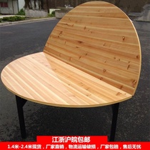 Large round table 12 people with hotel solid wood fir 1 8 meters 10 dining table round table folding round table customization 1 6