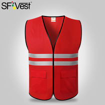SFvest red vest work person in charge of cotton anti-static power reflective vest safety officer Guardian