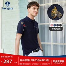 Navigare Navikair Italian Sailing Men's Summer Short Sleeve Cotton Tee Lapel Casual Polo Shirt