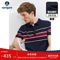 Navigare Italian small sailboat POLO shirt short sleeve striped summer men's 2022 new lapel casual T-shirt