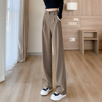 Broadlegged Pants Woman 2022 Spring new high waist display slim fit casual pants loose straight cylinder slim fit pants