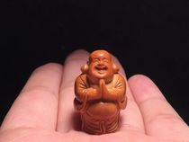  Handmade olive core carving Maitreya single Laughing Buddha big belly single seed pendant welfare