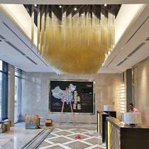 Large-scale project rectangular hotel lobby hotel sales department apartment Front Desk crystal lamp lamp customization