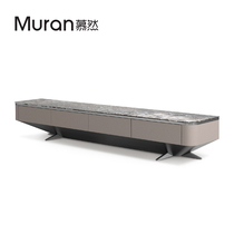 Rock board TV cabinet light luxury minimalist Italian floor coffee table TV cabinet combination living room full marble TV cabinet