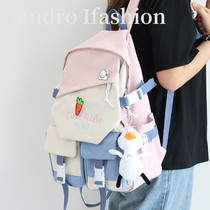 French Sandro Ifashion schoolbag female high school junior high school students color large capacity backpack male