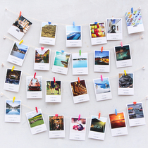  Sticky note photo wooden clip Classroom dormitory decoration DIY hemp rope small wooden clip Photo wall clip pendant
