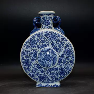 清乾隆青花開窓龍鳳呈祥福寿抱月瓶 景徳鎮 陶磁器 装飾品 現代工芸品美術品 置物 清乾隆青花開窓龍鳳呈祥福寿抱月瓶 景徳鎮 陶磁器 装飾品 現代