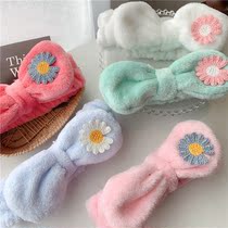 Cute little daisy face washing hair band with Macaron color hair band Girl department face washing mask headband headgear headdress