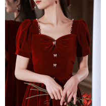 Toast bridal wine red color small child betrothed gown dress normally can wear advanced sensational style back door Female summer