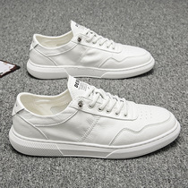 2022 Spring Breathable Small White Shoes Genuine Leather Han Edition Youth Low Help Board Shoes Casual Set Foot Sloth Man A Foot foot