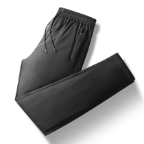 Flat-legged trousers mens autumn straight pants trend casual trousers loose winter plus velvet padded sweatpants cotton pants