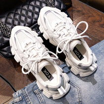 Li show big long leg A D Hepburn ~ father shoes women 2021 New breathable mesh surface increased by 4 5cm