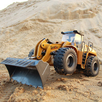 Tongli 10-channel all-alloy remote control forklift Huina 583 four-wheel drive loader Childrens boy 7-14 years old toy