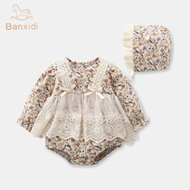 Baby clothes autumn clothes newborns female baby jumpsuits foreign air full moon spring and autumn climbs