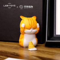  Japanese Japanese orange cat Cute cat small ornaments Office desktop cat objects Office decorations Gifts