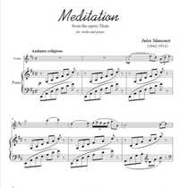 Masgnes contemplative violin score piano accompaniment score HD PDF format
