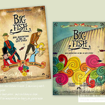 Fathers Day gift Big Fish Big Fish Big Fish dad hand-painted poster print blessing card postcard