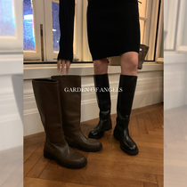 Shi Weiliang Italian calfskin ~ strong soft leather slimming high boots