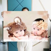 Cute little baby poster pictorial Beautiful baby boy Pregnant woman Pregnancy preparation prenatal education picture wall sticker twin doll