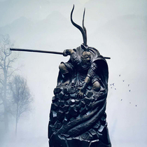 Wood carving cloudy Umwood Qi Heavens great Holy Sun Wuqi Cliff battle over Buddhist statues root sculptures shake up the living room swinging pieces