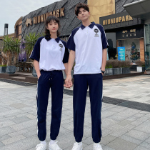 British Academy style Primary School uniforms summer clothes custom T-shirt Korean version of tide high school graduation class clothes ins port style set